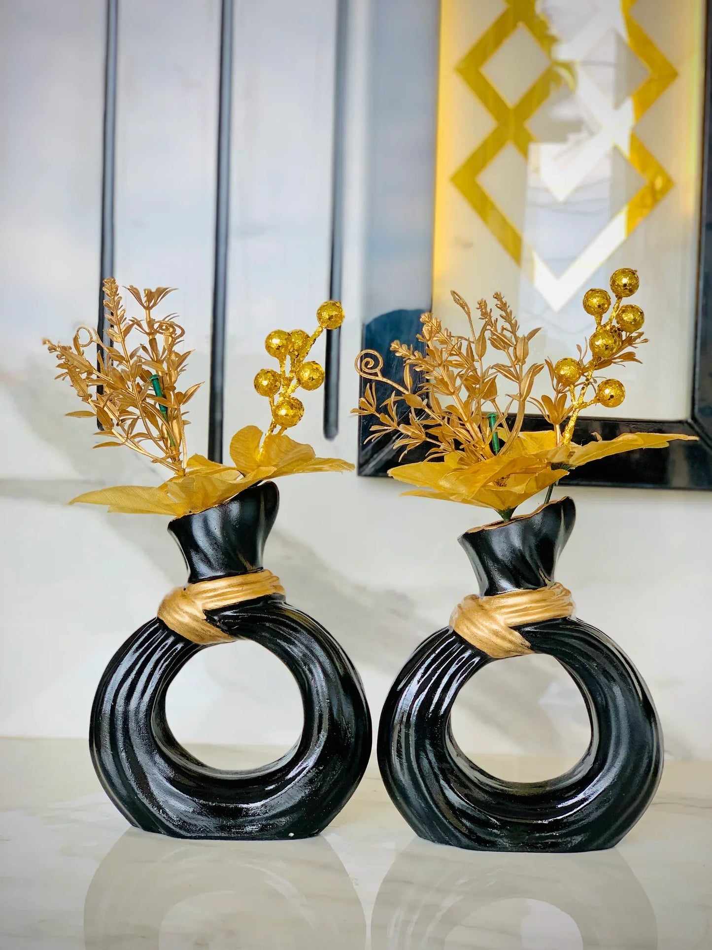 💫🍃 Chic Donut Style Vases – Set of 2 with Free Delivery