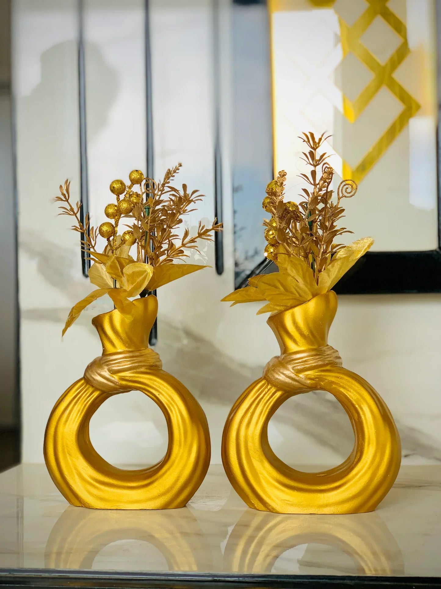 💫🍃 Chic Donut Style Vases – Set of 2 with Free Delivery