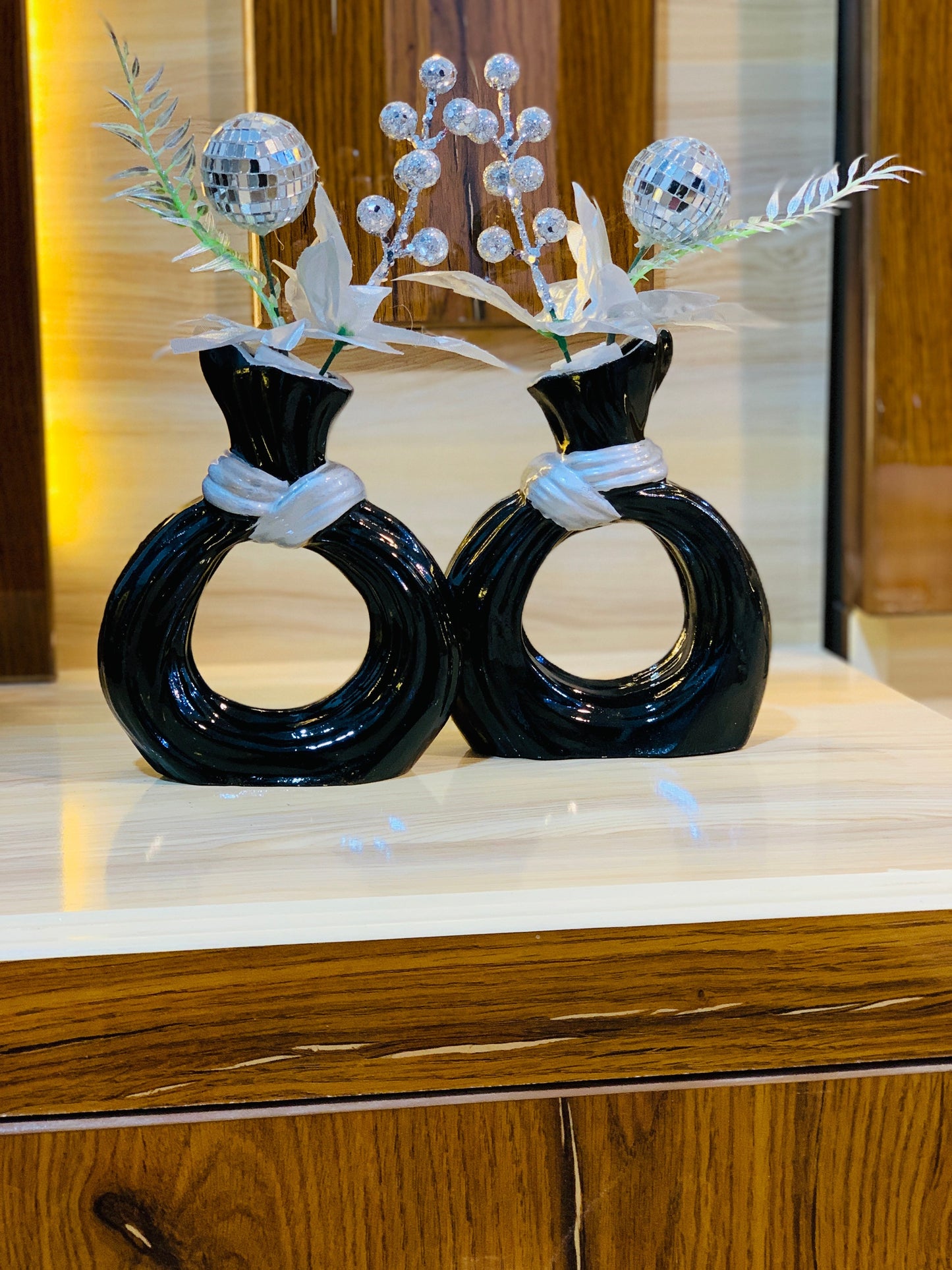 💫🍃 Chic Donut Style Vases – Set of 2 with Free Delivery