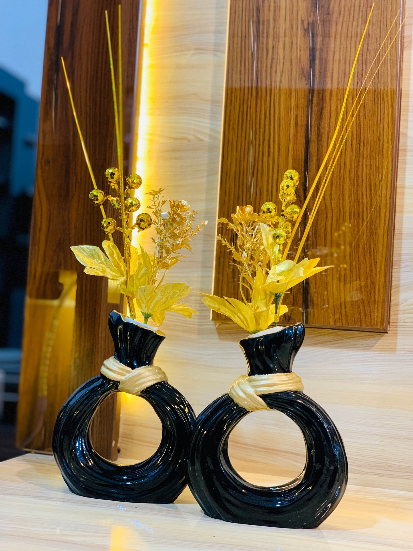 💫🍃 Chic Donut Style Vases – Set of 2 with Free Delivery