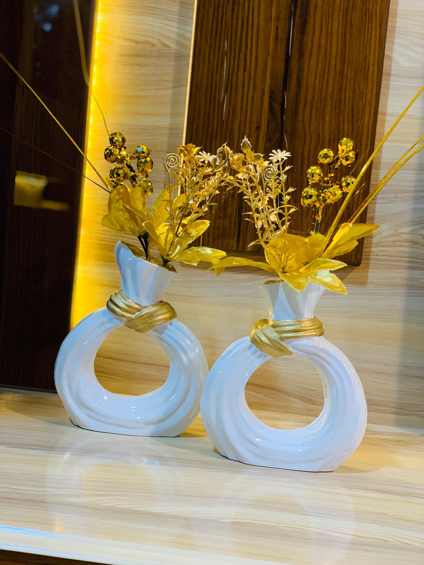 💫🍃 Chic Donut Style Vases – Set of 2 with Free Delivery