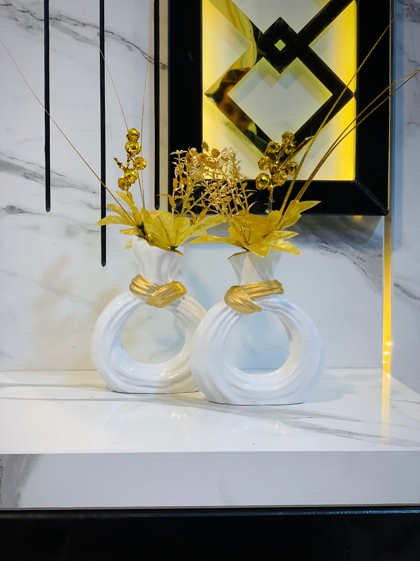 💫🍃 Chic Donut Style Vases – Set of 2 with Free Delivery