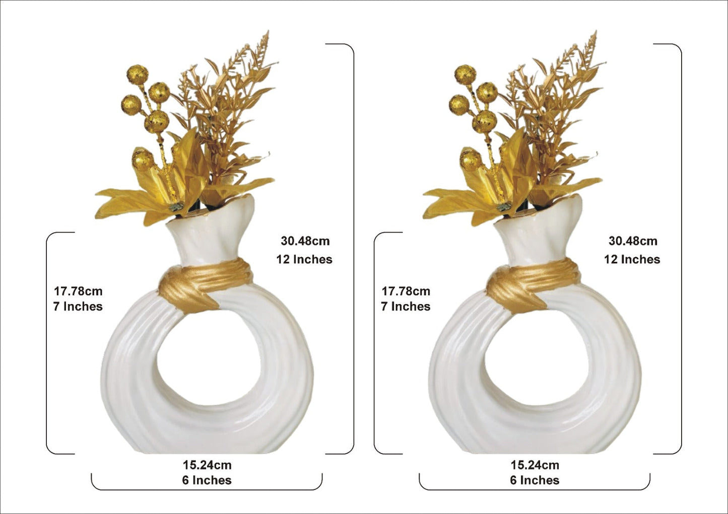 💫🍃 Chic Donut Style Vases – Set of 2 with Free Delivery