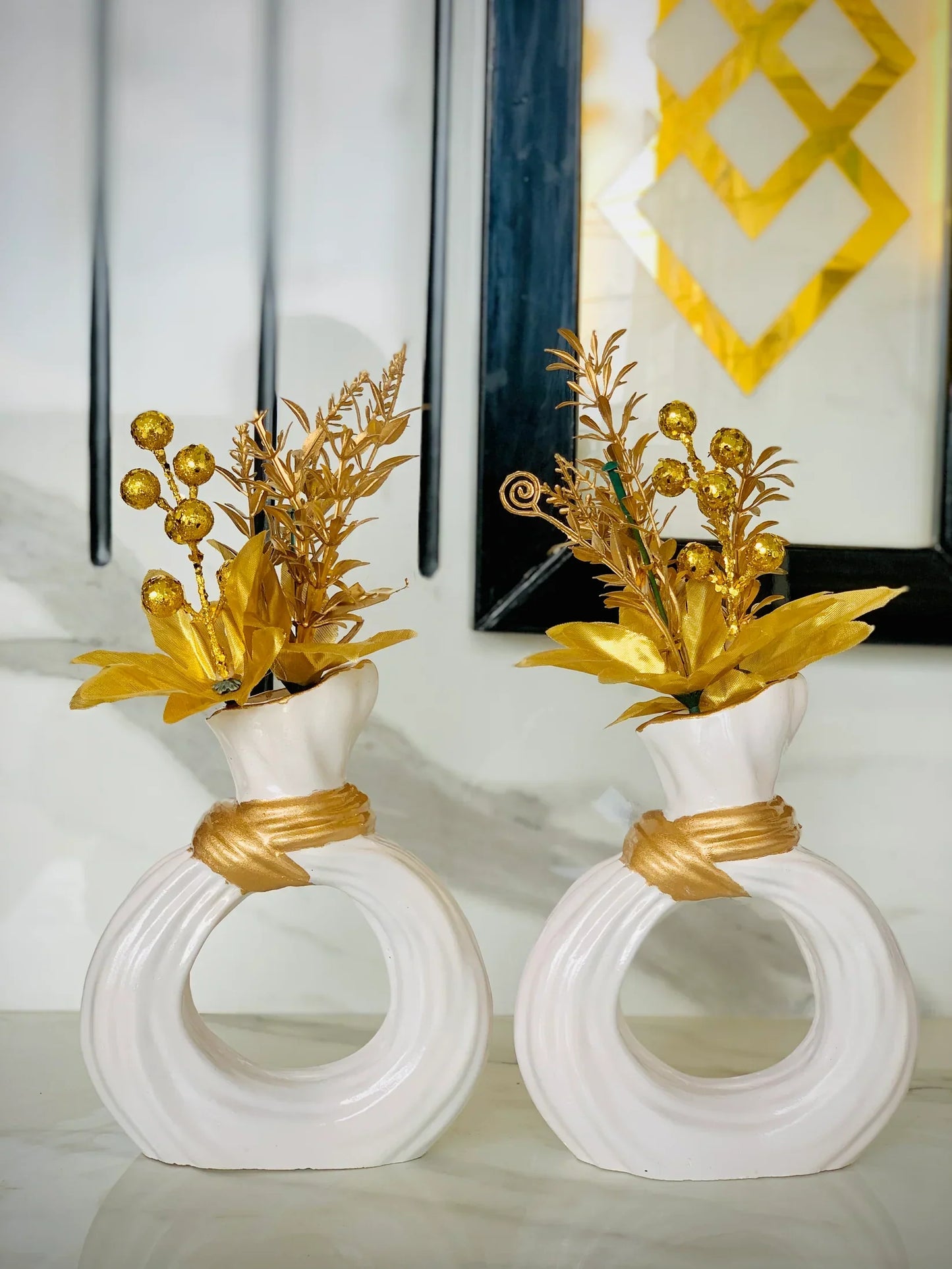 💫🍃 Chic Donut Style Vases – Set of 2 with Free Delivery