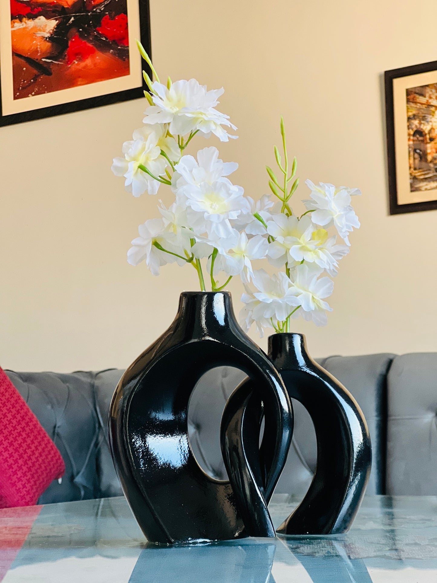 🌹💞 Love-Inspired Couple Vase Duo with Flowers