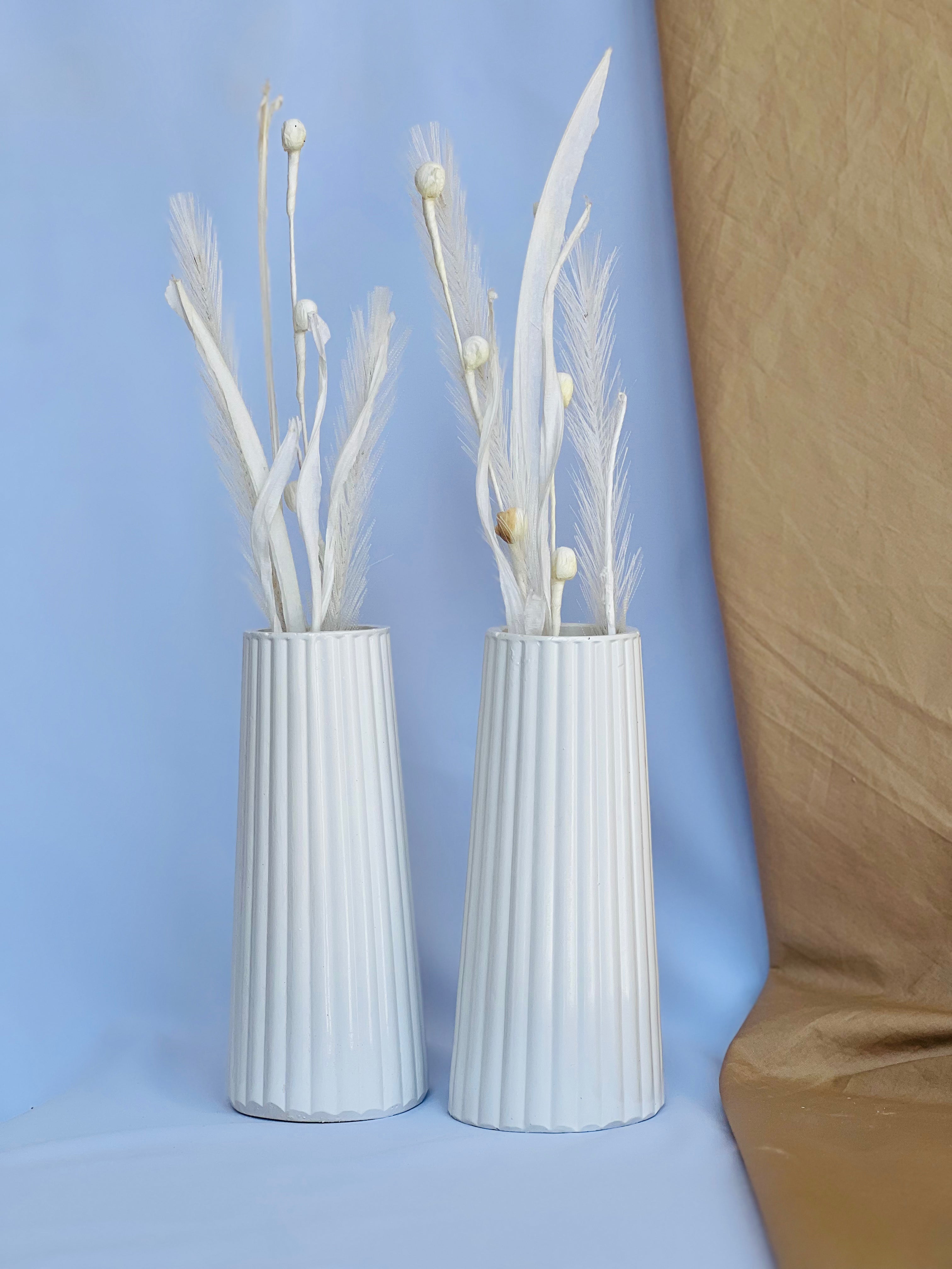 Tall Striped Vase (Set of 2-Pieces)