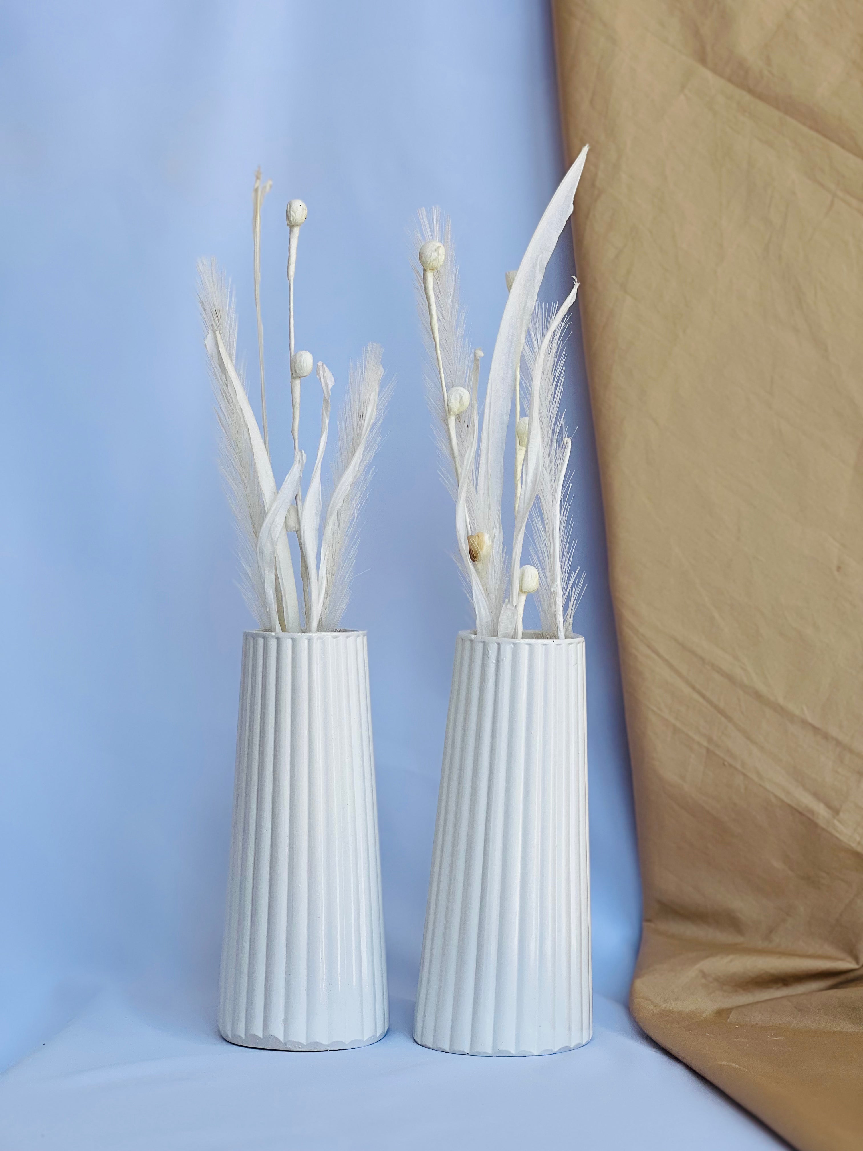Tall Striped Vase (Set of 2-Pieces)