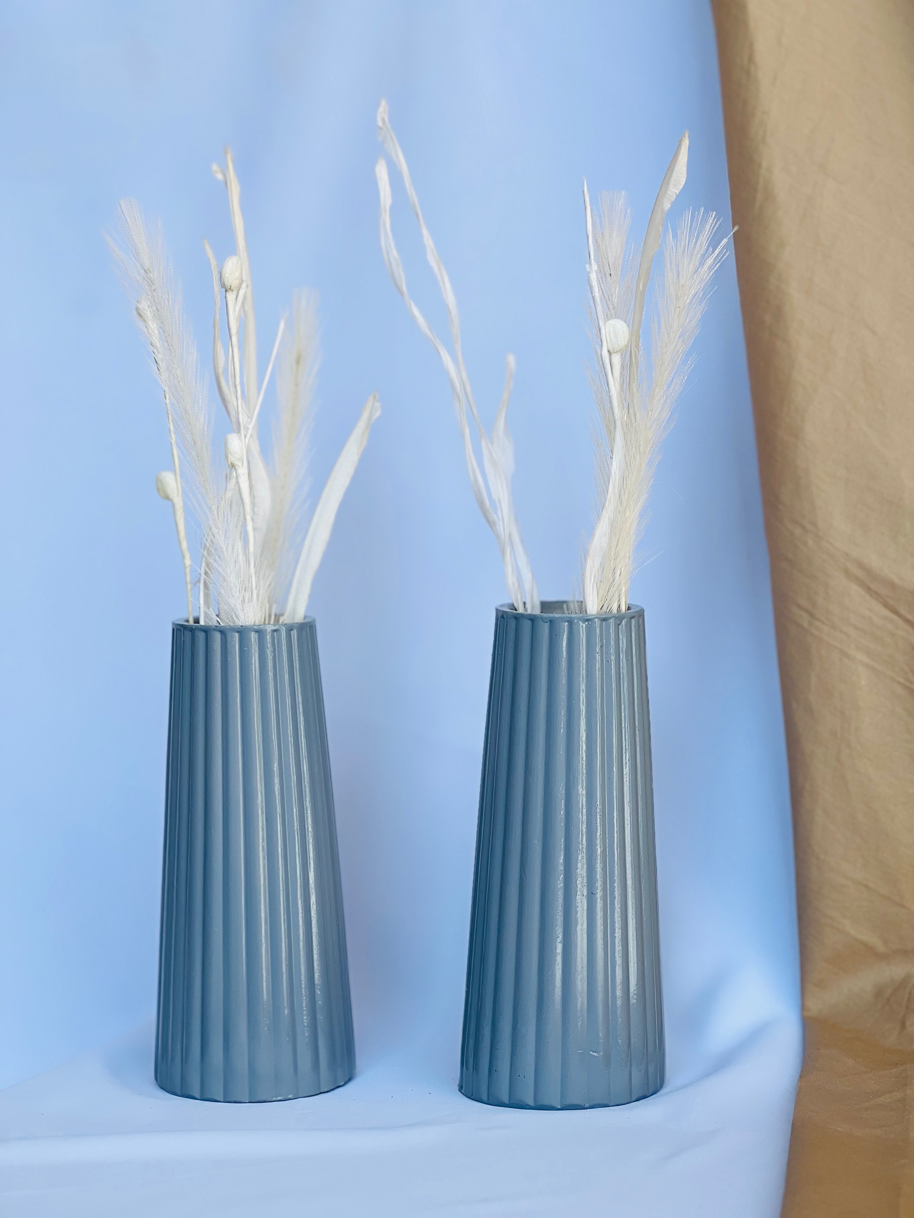 Tall Striped Vase (Set of 2-Pieces)